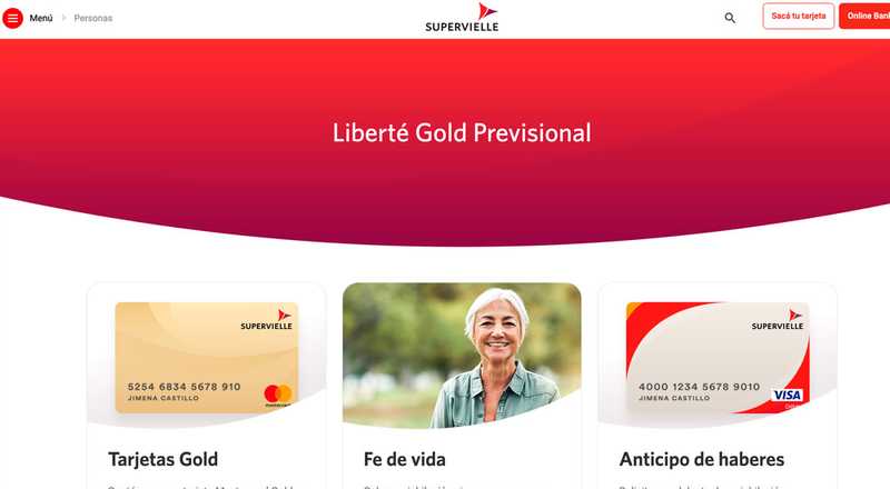 Tarjeta de crÃ©dito LibertÃ© Gold Previsional Banco Supervielle