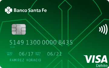 Tarjeta de dÃ©bito Visa Banco de Santa Fe