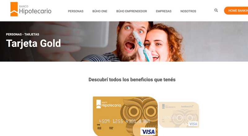 Tarjeta de crédito Gold Banco Hipotecario