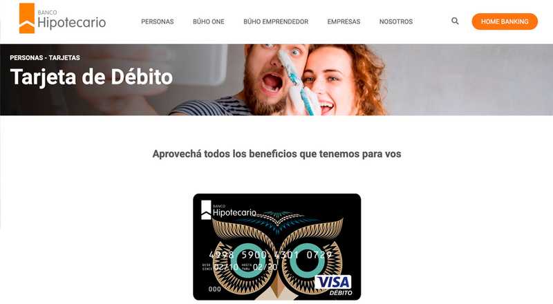 Tarjeta de dÃ©bito Visa Banco Hipotecario
