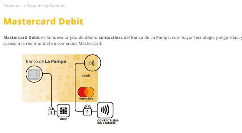 Tarjeta de dÃ©bito Mastercard Debit Banco de La Pampa