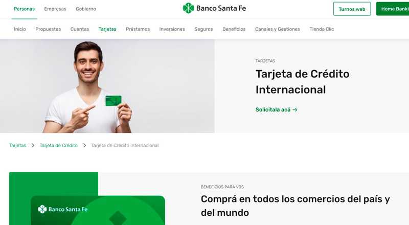 Tarjeta de crédito Internacional Banco de Santa Fe