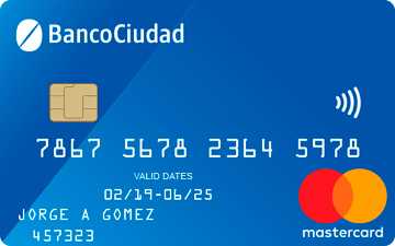 Tarjeta de crédito Mastercard Internacional Banco Ciudad