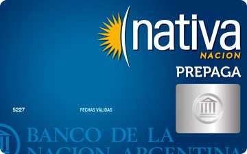 Tarjeta prepago Nativa Prepaga Banco de la NaciÃ³n Argentina
