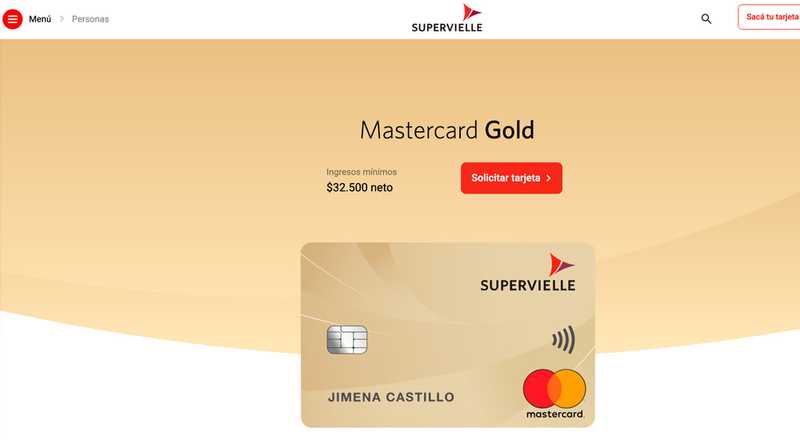 Tarjeta de crÃ©dito Mastercard Gold Banco Supervielle