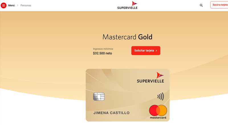 Tarjeta de crédito Mastercard Gold Banco Supervielle