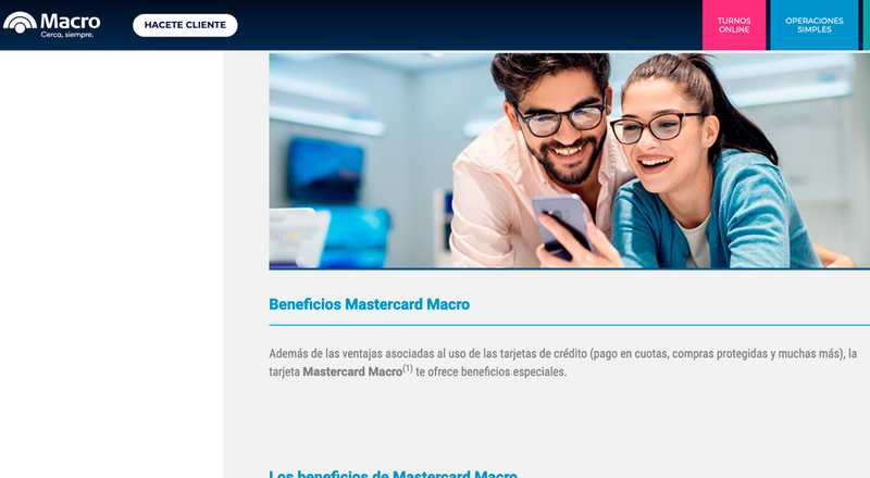 Tarjeta de crédito Mastercard Macro Macro
