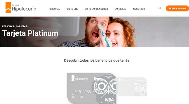 Tarjeta de crÃ©dito Platinum Banco Hipotecario