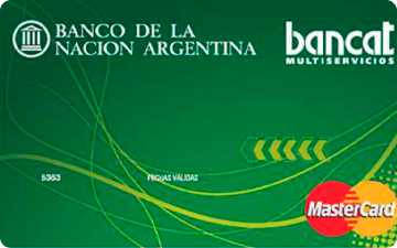 Tarjeta de crédito Bancat Banco de la Nación Argentina