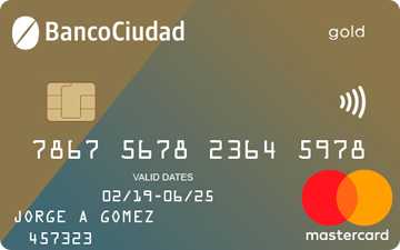 Tarjeta de crÃ©dito Mastercard Oro Banco Ciudad