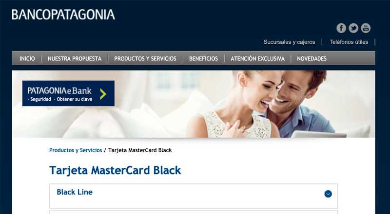 Tarjeta de crédito MasterCard Black Banco Patagonia