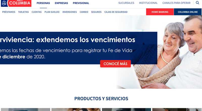 Información general - Banco Columbia