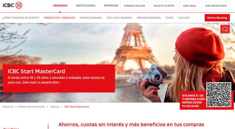 Tarjeta de crédito Start MasterCard ICBC