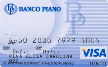 Tarjeta de dÃ©bito Visa Banco Piano