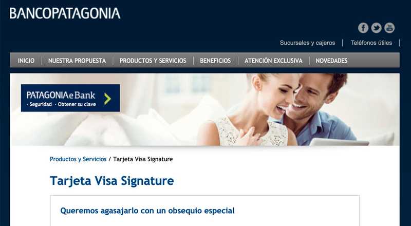 Tarjeta de crÃ©dito Visa Signature Banco Patagonia