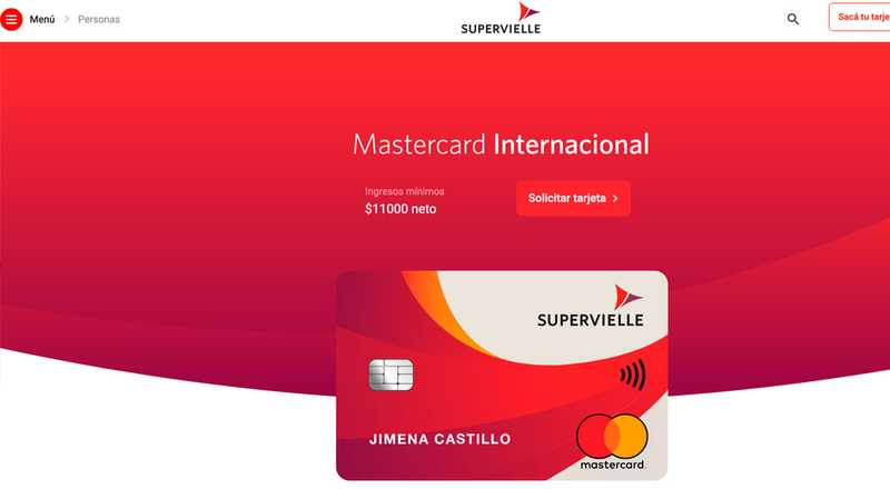Tarjeta de crédito Mastercard Internacional Banco Supervielle